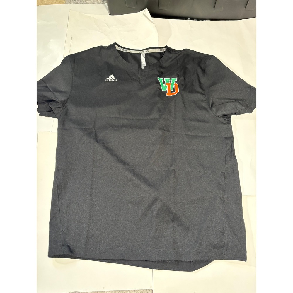 Adidas WD Black Athletic Training Jersey Shirt Mens Medium V-Neck Performance